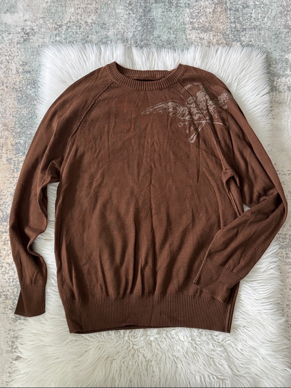 Blue Ink Vintage Fit Men's Brown Crewneck Sweater